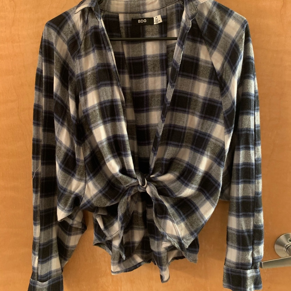 Tie Front Cozy Flannel